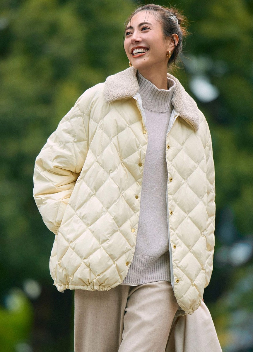 毛領拼接雙穿羽絨外套